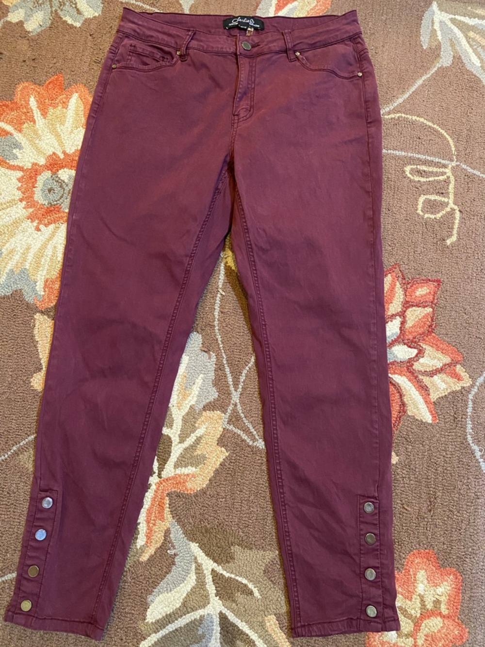 Charlie B Snap Ankle Stretch Denim Skinny Pants